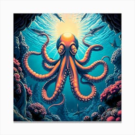 Octopus Color Illustration 1 Canvas Print