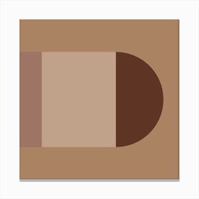 Crisp Edge Semi Circle Blocks In Shades Of Brown Canvas Print