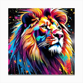 Colorful Lion 5 Canvas Print