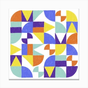 Minimalist Playful Geometric Scribbled Pattern Art Canvas Print
