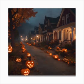 Halloween Street Canvas Print