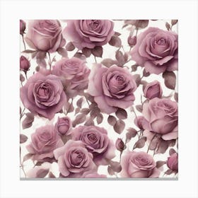 Mauve roses 1 Canvas Print