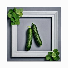 Cucumbers In A Frame 5 Canvas Print