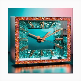 Swarovski Crystal Clock Canvas Print