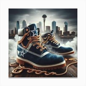 Dallas Cowboys Boots And Chains Canvas Print