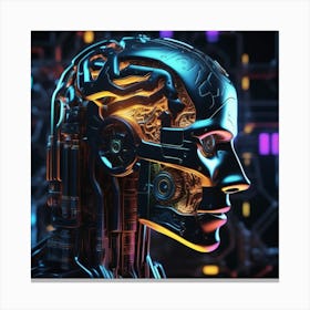 Futuristic Portrait Of A Robot 1 Canvas Print