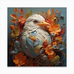 Bird In Flower Canvas Print