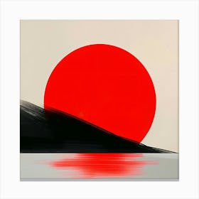 Red Sun Over Water Canvas Print