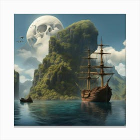 Ship In The Sea 2 Canvas Print