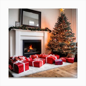 Christmas Tree With Presents 20 Canvas Print