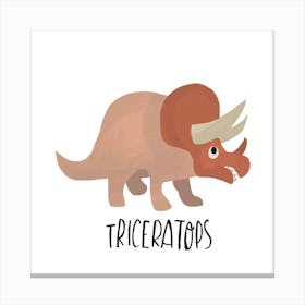 Triceratops Square Canvas Print