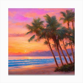 Sunset At The Beach 25 Canvas Print