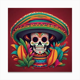 Day Of The Dead Skull 89 Canvas Print