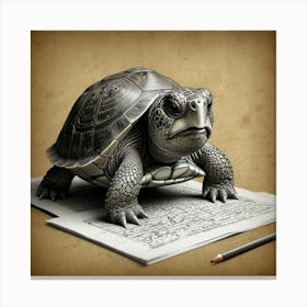 Drawing Turtle 1 Canvas Print