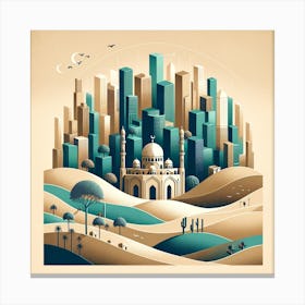 Oasis In City Canvas 2d Canvas Print