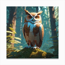 Owl In The Forest 224 Canvas Print