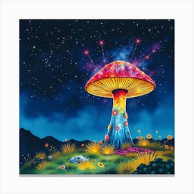 Mushroom In The Night Sky 3 Canvas Print