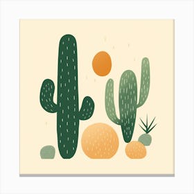 Rizwanakhan Simple Abstract Cactus Non Uniform Shapes Petrol 22 Canvas Print