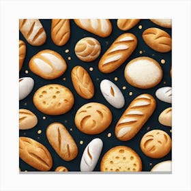 Bread Seamless Pattern 2 Canvas Print