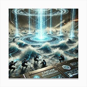 Cascade Sovereignty Scifi Stormcallers Minor Floods Canvas Print