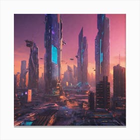 Futuristic Cityscape 202 Canvas Print