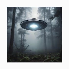 Alien Spacecraft In The Forest 2 Canvas Print