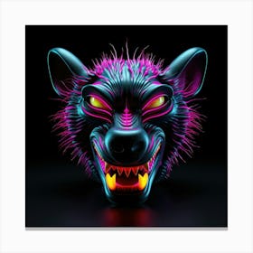 Neon Wolf Head 7 Stampe su tela