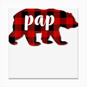 Red Plaid Pap Bear Matching Family Buffalo Christmas Canvas Print