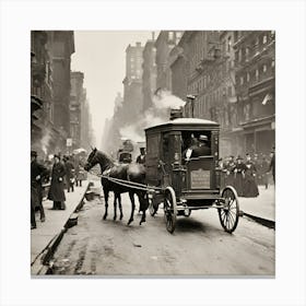 Horse Drawn Carriage In New York City Canvas Print