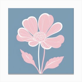 A White And Pink Flower In Minimalist Style Square Composition 670 Canvas Print