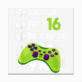 16 Year Old Gifts Men Boy Gamer Birthday Party 16th Birthday Canvas Print