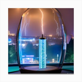 Lightning In A Glass Dome 1 Canvas Print