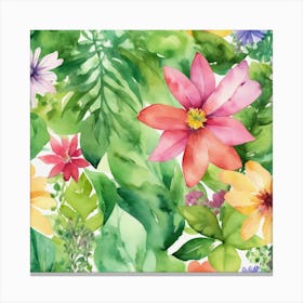 Watercolor Floral Pattern 6 Canvas Print