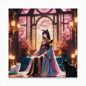 A Queen of beauty upon Her Throne Upon her throne sits with grace Canvas Print