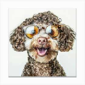 Poodle Wearing Sunglasses Canvas Print