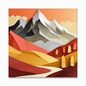 Firefly An Illustration Of A Beautiful Majestic Cinematic Tranquil Mountain Landscape In Neutral Col (59) Canvas Print