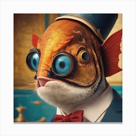 Silly Animals Series Fish 11 Canvas Print