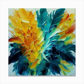 Gorgeous, distinctive yellow, green and blue abstract artwork 19 Canvas Print