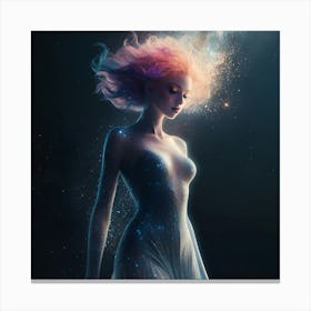 Girl In Space Canvas Print