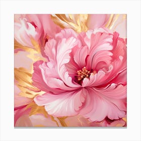 Pink Peony Flower Canvas Print