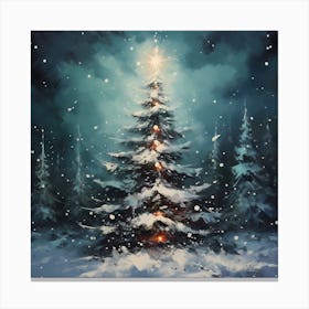 Retro Splashes of Christmas Canvas Print