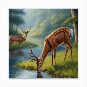 Deer In The Woods 1 Canvas Print