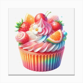 Rainbow Cupcake 8 Canvas Print