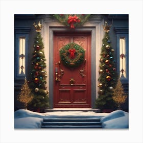 Christmas Decoration On Home Door Epic Royal Background Big Royal Uncropped Crown Royal Jewelry Canvas Print