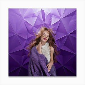 Firefly Woman, Beautiful, Noble, Purple, Dream, Geometric, Pattern, Background, Elegant, Graceful, R (10) Canvas Print