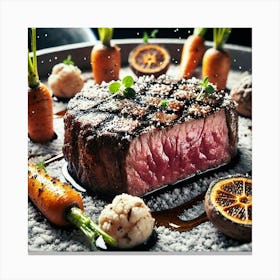 A Close Up Of Asteroid Aged Steak, A Succulent C Canvas Print