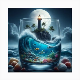 Lighthouse In A Glass Canvas Print
