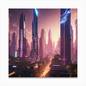 Futuristic Cityscape 182 Canvas Print