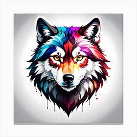 Colorful Wolf Head 3 Canvas Print