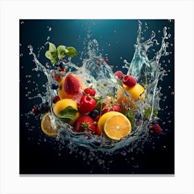 Fruit Splashing Water 11 Canvas Print